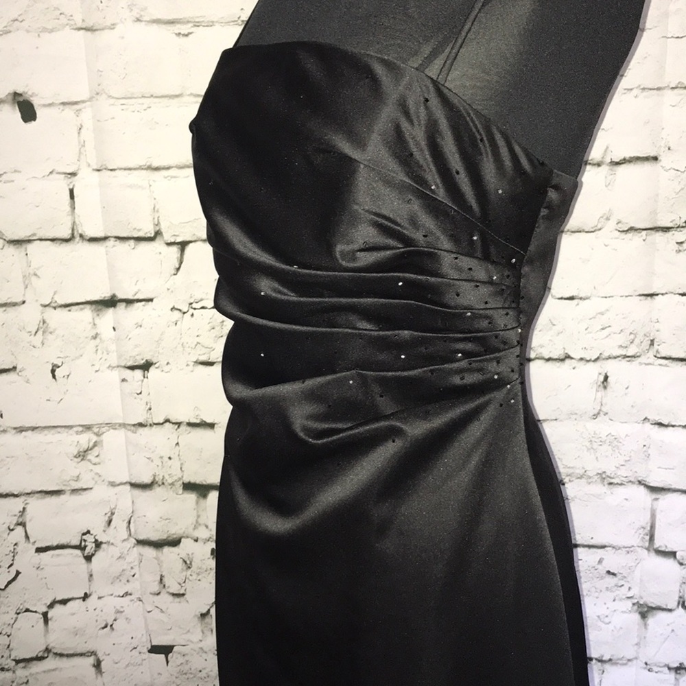 Black Satin Prom Dress